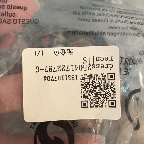 Tropical Print Maxi Dress Women Small Green Pink Long Sleeve Sash Toucan Mermaid - Picture 9 of 9